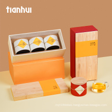 Tianhui Bamboo Lid Wine Corporate Tea Packaging Cardboard Gift Box